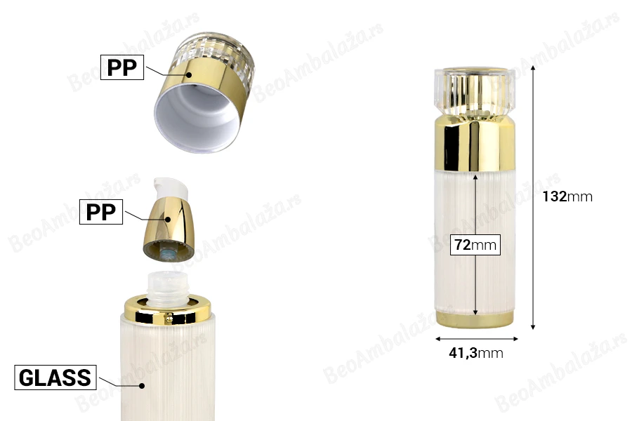 Luksuzna Airless akrilna bočica 30mL sa pumpicom za kreme i akrilnim zatvaračem-dimenzije_slike