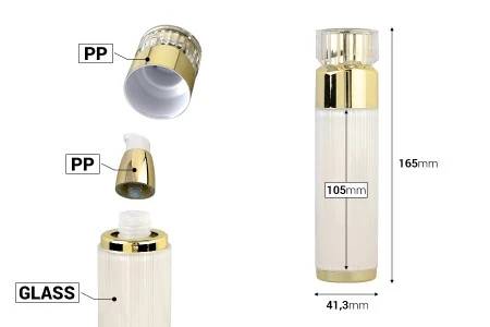 Luksuzna Airless akrilna bočica 50mL sa pumpicom za kreme i akrilnim zatvaračem-2