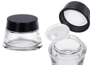 Staklena providna teglica 100 ml za kremu sa zatvaračem i plastičnim međupoklopcem