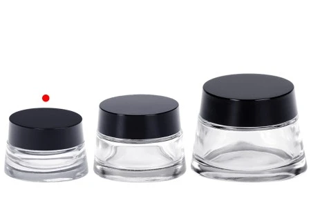 Staklena providna teglica 30 ml za kremu sa zatvaračem i plastičnim međupoklopcem-3