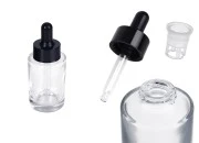 Staklena bočica 30 ml providna sa crnom pipetom za serum i regulatorom toka-slika_proizvoda