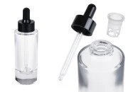 Staklena bočica 38 ml providna sa crnom pipetom za serum i regulatorom toka-slika_proizvoda