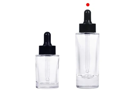 Staklena bočica 38 ml providna sa crnom pipetom za serum i regulatorom toka-6