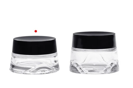 Staklena teglica 30 ml providna za kremu sa crnim zatvaračem i plastičnim međupoklopcem-3