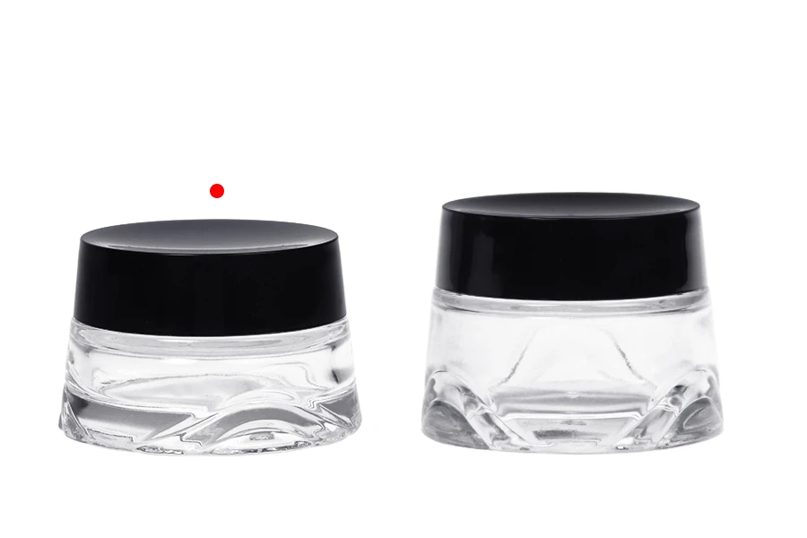 Staklena teglica 30 ml providna za kremu sa crnim zatvaračem i plastičnim međupoklopcem-grupa_slika