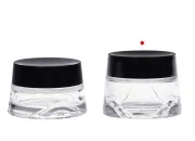 Staklena teglica 50 ml providna za kremu sa crnim zatvaračem i plastičnim međupoklopcem Staklena teglica 50 ml providna za kremu sa crnim zatvaračem i plastičnim međupoklopcem