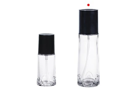 Staklena bočica 100 ml providna sa crnom pumpicom za kremu i poklopcem-5