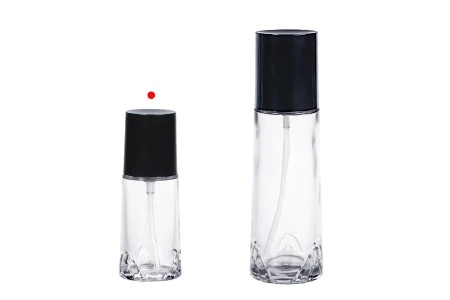 Staklena bočica 40 ml providna sa crnom pumpicom za kremu i poklopcem-5