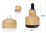 Staklena bočica 30mL sa pipetom i plastičnom oblogom u dezenu drveta-dimenzije_slike