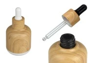 Staklena bočica 50mL sa pipetom i plastičnom oblogom u dezenu drveta-slika_proizvoda