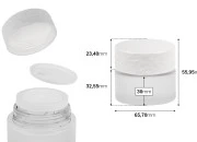 Dopunjiva staklena teglica od 30 mL za kreme, sa akrilnim zatvaračem i plastičnim međupoklopcem Dopunjiva staklena teglica od 30 mL za kreme, sa akrilnim zatvaračem i plastičnim međupoklopcem