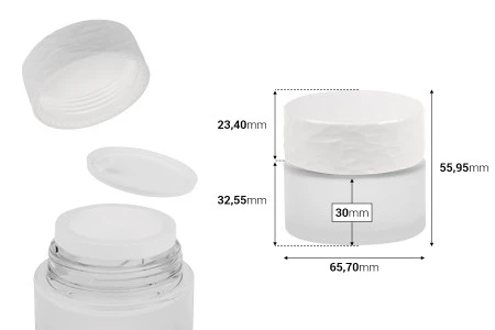 Dopunjiva staklena teglica od 30 mL za kreme, sa akrilnim zatvaračem i plastičnim međupoklopcem-2