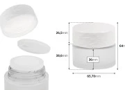 Dopunjiva staklena teglica od 50 mL za kreme, sa akrilnim zatvaračem i plastičnim međupoklopcem Dopunjiva staklena teglica od 50 mL za kreme, sa akrilnim zatvaračem i plastičnim međupoklopcem