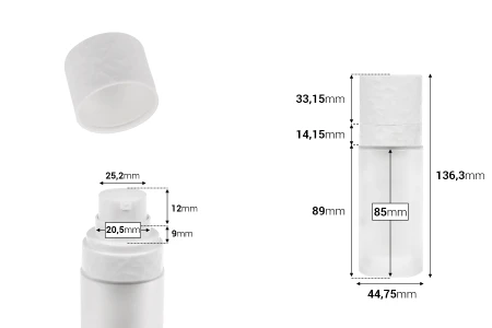 Dopunjiva Airless bočica od 30 mL sa pumpicom za kreme i staklenim peskiranim spoljnim kućištem-2