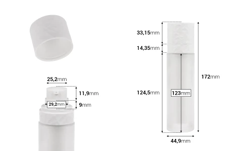 Dopunjiva Airless bočica od 50 mL sa pumpicom za kreme i staklenim peskiranim spoljnim kućištem-2