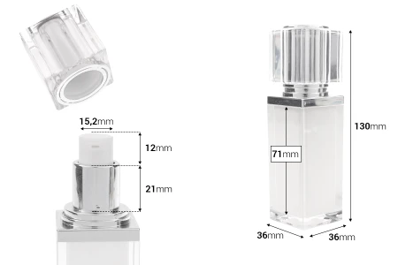 Luksuzna flašica od 30 mL (dopunjiva) sa pumpicom za kreme i spoljašnjim akrilnim kućištem-2