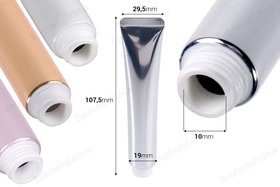 Plastična tuba 20 ml (široko grlo) u različitim bojama sa unutrašnjim aluminijumskim premazom – 12 kom-dimenzije_slike