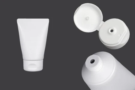 Plastična tuba 100mL bela sa unutrašnjom aluminijumskom oblogom i flip top zatvaračem - 12 kom-1