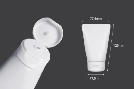 Plastična tuba 100mL bela sa unutrašnjom aluminijumskom oblogom i flip top zatvaračem - 12 kom-2