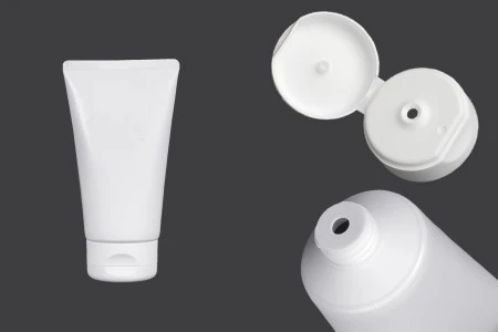 Plastična tuba 150mL bela sa unutrašnjom aluminijumskom oblogom i flip top zatvaračem - 12 kom-1