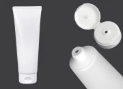 Plastična tuba 200mL bela sa unutrašnjom aluminijumskom oblogom i flip top zatvaračem - 12 kom