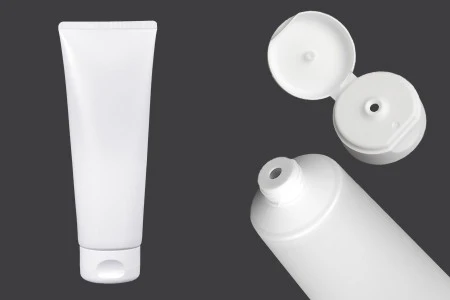 Plastična tuba 200mL bela sa unutrašnjom aluminijumskom oblogom i flip top zatvaračem - 12 kom-1