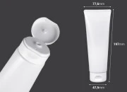 Plastična tuba 200mL bela sa unutrašnjom aluminijumskom oblogom i flip top zatvaračem - 12 kom
