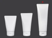 Plastična tuba 200mL bela sa unutrašnjom aluminijumskom oblogom i flip top zatvaračem - 12 kom