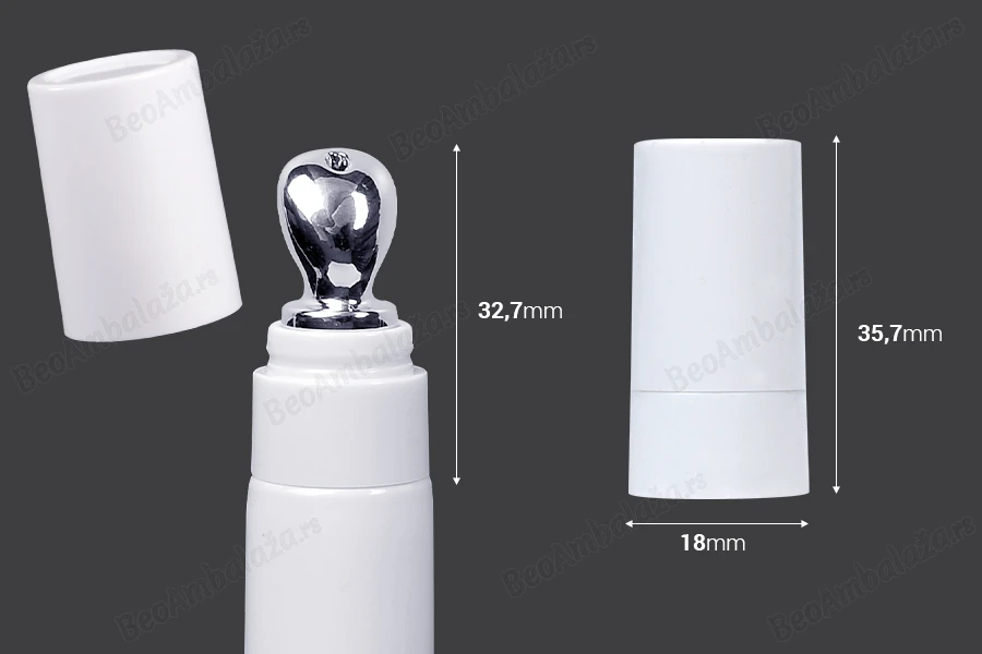 Set srebrne aluminijumske glave za serum sa plastičnim poklopcem za tube sa širokim otvorom - 6 kom-dimenzije_slike