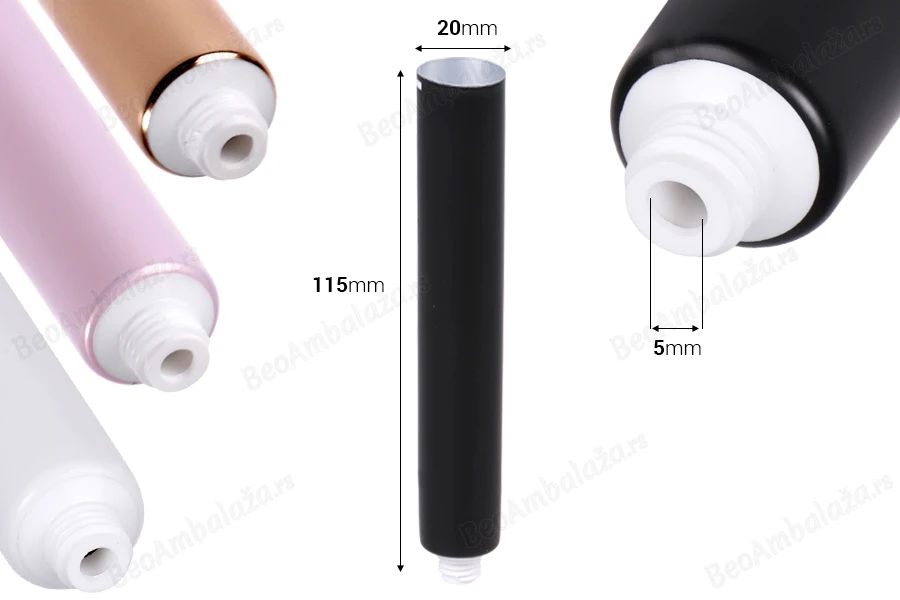 Plastična tuba 20 ml (uzano grlo) sa unutrašnjim aluminijumskim premazom (neophodno termičko zatvaranje) – 12 kom-dimenzije_slike