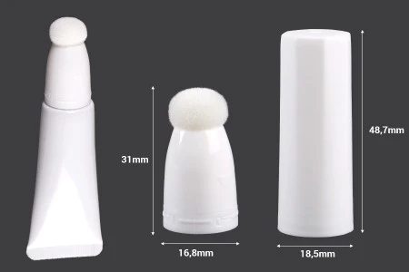 Set sunđerčić i plastični poklopac za tube sa uzanim grlom – 6 kom-2