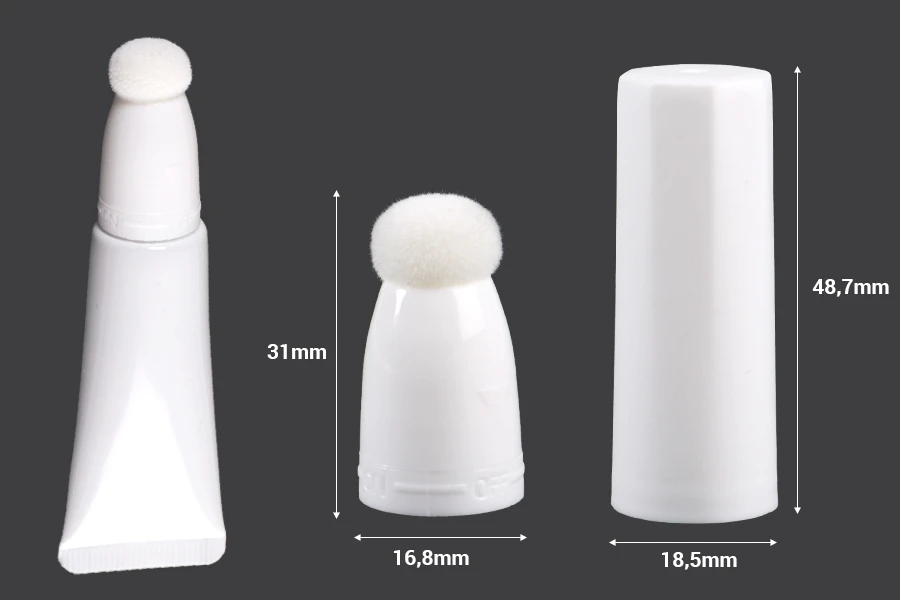Set sunđerčić i plastični poklopac za tube sa uzanim grlom – 6 kom