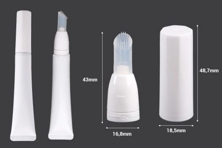 Set silikonska četkica sa plastičnim poklopcem za tube sa uzanim grlom – 6 kom-2