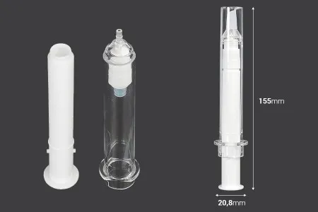 Airless tubica - akrilni špric 10mL za kozmetičku upotrebu, sa zatvaračem - 6 kom-2
