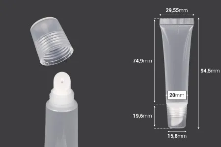 Plastična (PP) providna tubica 15 mL, za sjaj za usne - 12 kom-2