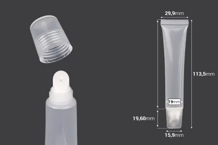 Plastična (PP) providna tubica 20 mL, za sjaj za usne - 12 kom-2