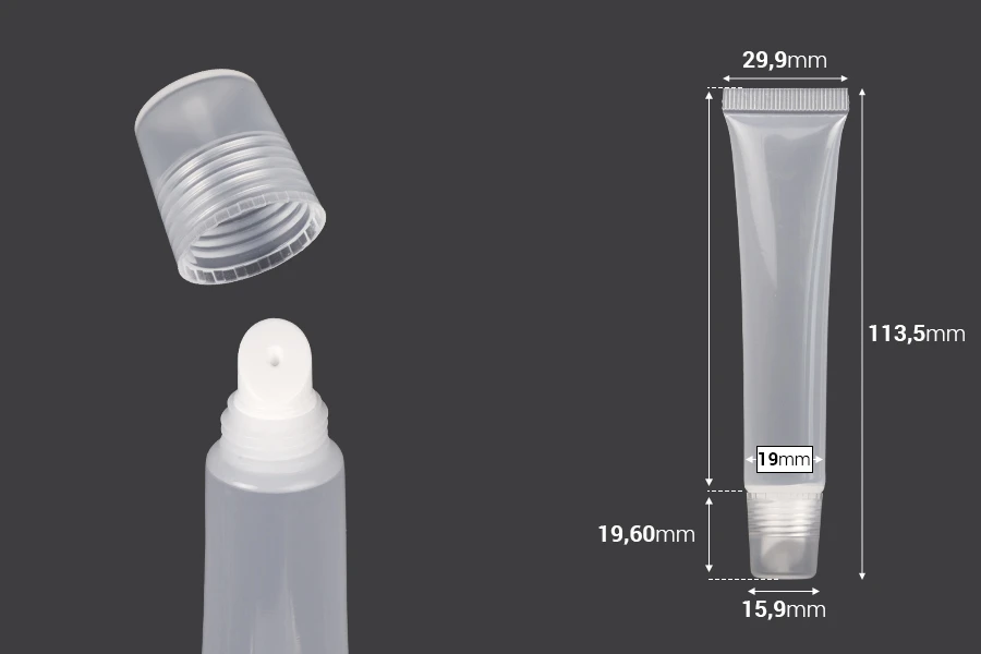 Plastična (PP) providna tubica 20 mL, za sjaj za usne - 12 kom Plastična (PP) providna tubica 20 mL, za sjaj za usne - 12 kom