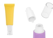 Plastična tubica od 30 mL u raznim mat bojama, sa belom pumpicom i providnim poklopcem Plastična tubica od 30 mL u raznim mat bojama, sa belom pumpicom i providnim poklopcem