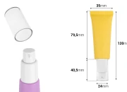 Plastična tubica od 30 mL u raznim mat bojama, sa belom pumpicom i providnim poklopcem Plastična tubica od 30 mL u raznim mat bojama, sa belom pumpicom i providnim poklopcem