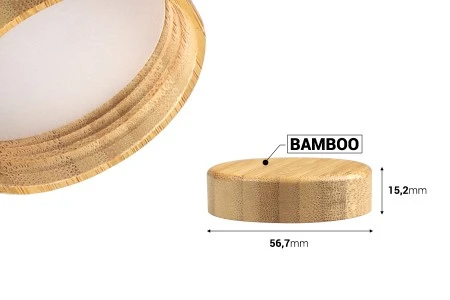 Zatvarač od bambusa sa unutrašnjom zaptivkom za teglice od 50mL-2