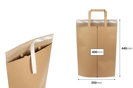 Papirna kesa (300gsm) 350x400 mm sa unutrašnjom ručkom i samolepljivim zatvaranjem - 20 kom-2