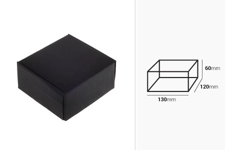 Kutija od kraft papira u crnoj boji 130x120x60mm bez prozora - 20 kom-2