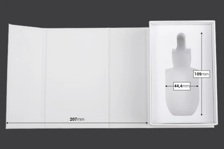 Luksuzna bela kutija 90x140x55mm sa magnetnim zatvaranjem, za bočicu 30mL sa šifrom: 22-1569-5