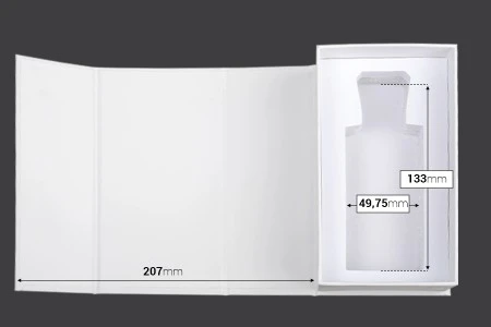 Luksuzna bela kutija 90x160x60mm sa magnetnim zatvaranjem, za bočice 100mL sa šifrom: 18-395 i 21-637.-3