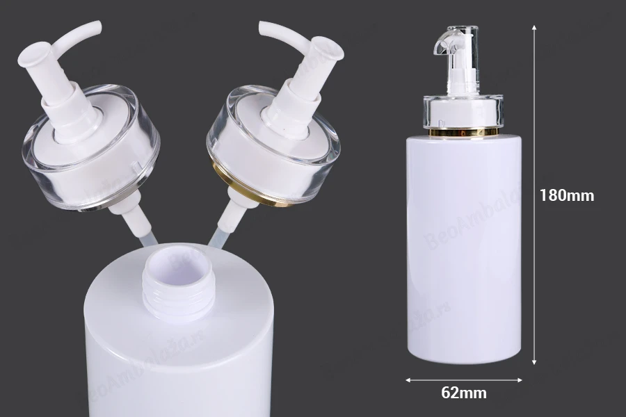 Flašica 300 ml PET sa pumpicom za kremu (PP24) i poklopcem – 6 kom-dimenzije_slike