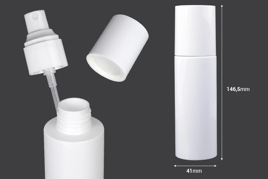 Plastična (PET) bela flašica 100mL sa sprejem i zatvaračem - 6 kom Plastična (PET) bela flašica 100mL sa sprejem i zatvaračem - 6 kom