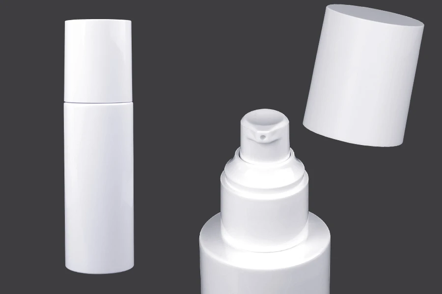 Plastična (PET) bela flašica 100mL sa pumpicom za kreme i zatvaračem - 6 kom