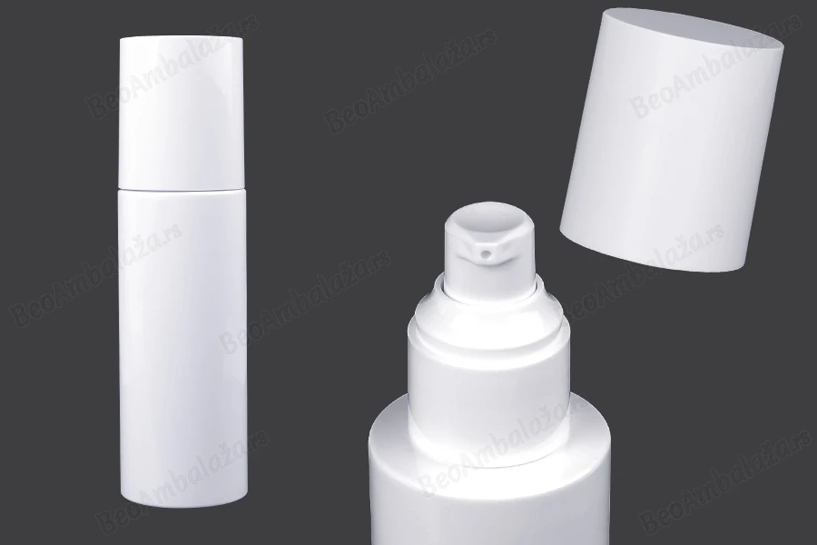 Plastična (PET) bela flašica 100mL sa pumpicom za kreme i zatvaračem - 6 kom-slika_proizvoda