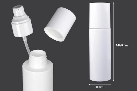 Plastična (PET) bela flašica 100mL sa pumpicom za kreme i zatvaračem - 6 kom-2
