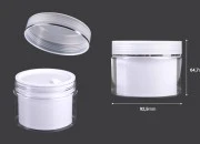 Plastična kutijica sa duplim dnom 150 mL za kremu, sa zatvaračem, plastičnim međupoklopcem i spatulom - 6 kom Plastična kutijica sa duplim dnom 150 mL za kremu, sa zatvaračem, plastičnim međupoklopcem i spatulom - 6 kom